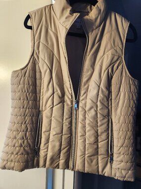 Beige quilted vest